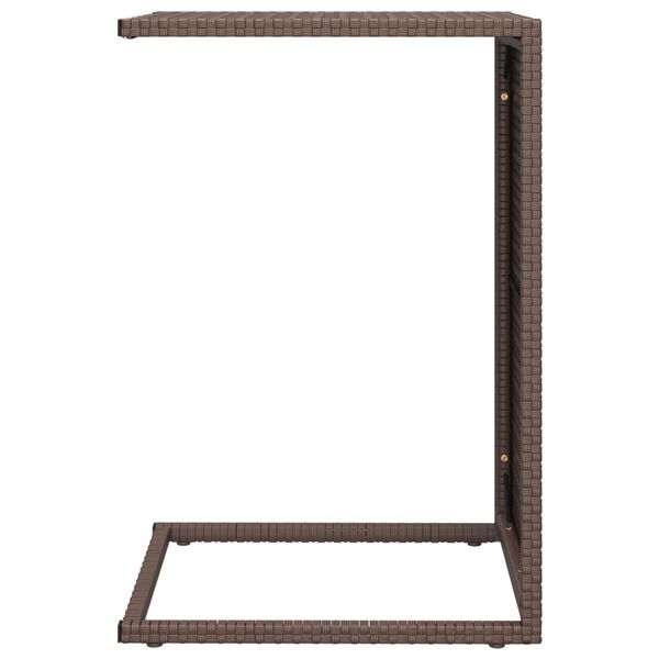 vidaXL Table en forme de C marron 40x35x60 cm r&eacute;sine tress&eacute;e