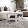 vidaXL Table basse Blanc 80x50x40 cm Bois massif de pin