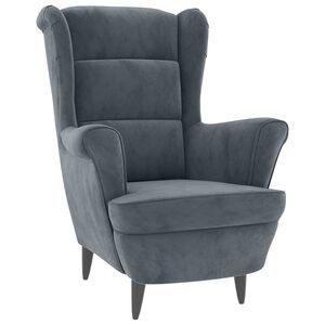 vidaXL Fauteuil gris fonc&eacute; velours