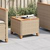 vidaXL Table de jardin beige 45x45x37 cm résine tressée et bois acacia