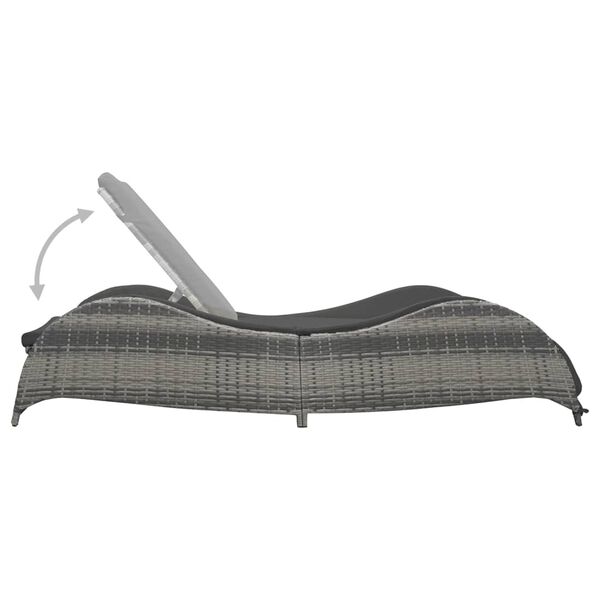 vidaXL Chaise longue avec coussin R&eacute;sine tress&eacute;e Anthracite