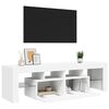 vidaXL Meuble TV avec lumi&egrave;res LED Blanc 140x36,5x40 cm
