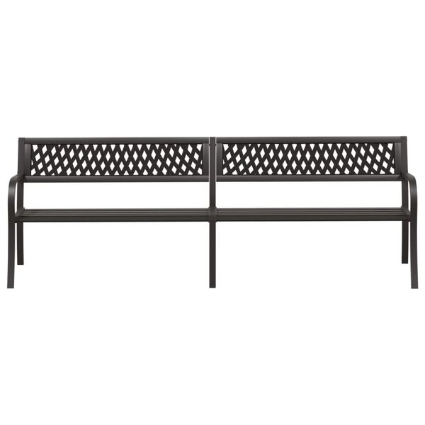 vidaXL Banc double de jardin 246 cm Noir Acier