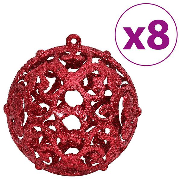 vidaXL Boules de No&euml;l 100 pcs rouge bordeaux 3 / 4 / 6 cm