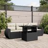 vidaXL Salon de jardin 5 pcs avec coussins noir r&eacute;sine tress&eacute;e