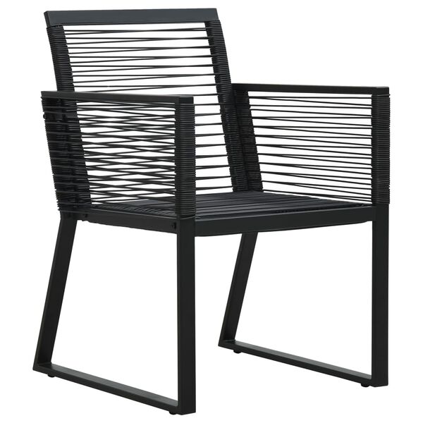 vidaXL Chaises de jardin lot de 2 Noir Rotin PVC