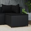 vidaXL Repose-pied de jardin avec coussin noir r&eacute;sine tress&eacute;e
