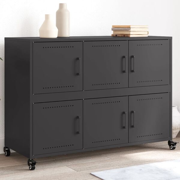 vidaXL Buffet noir 100,5x39x72 cm acier