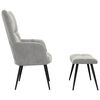 vidaXL Chaise de relaxation avec tabouret Gris clair Velours