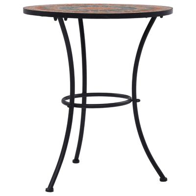 vidaXL Table de bistro mosaïque Orange/gris 60 cm Céramique