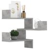 vidaXL &Eacute;tag&egrave;res murales d'angle 2 pcs Gris b&eacute;ton Bois d&rsquo;ing&eacute;nierie