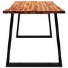 vidaXL Table &agrave; manger 140x80x75 cm bois d'acacia solide &agrave; bord vif