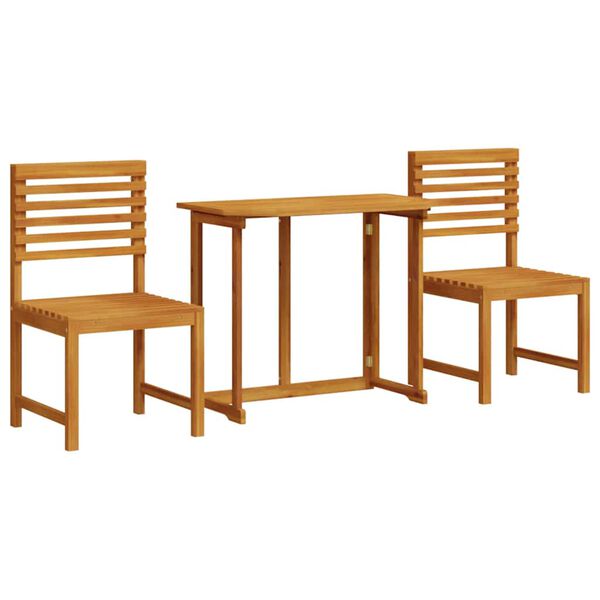 vidaXL Ensemble bistro de jardin 3 pcs Marron Bois d'Acacia Massif