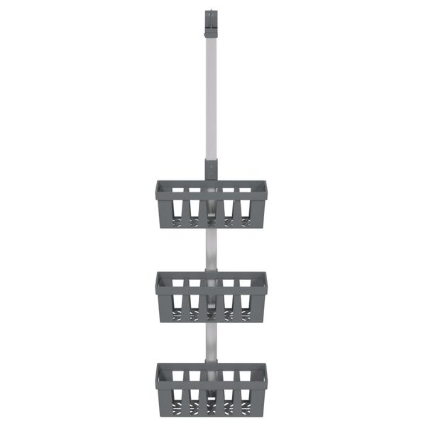 vidaXL Étagère de douche suspendue 30x15x(67-105) cm aluminium