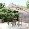 vidaXL Ensemble de bar jardin 5 pcs noir poly rotin/bois massif acacia