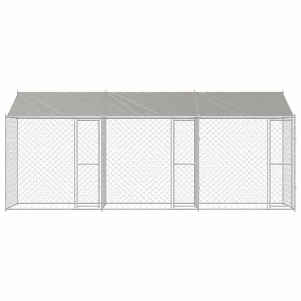 vidaXL Cage pour chien Argent 600 x 200 x 256 cm Acier galvanisé