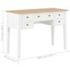 vidaXL Bureau Blanc 109,5 x 45 x 77,5 cm Bois
