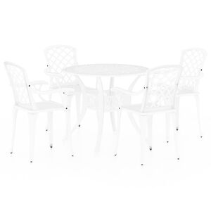 vidaXL Ensemble de bistro 5 pcs Aluminium coul&eacute; Blanc