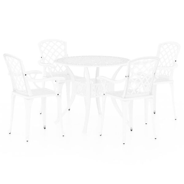 vidaXL Ensemble de bistro 5 pcs Aluminium coul&eacute; Blanc