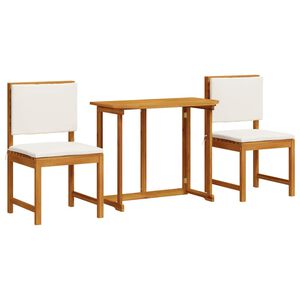 vidaXL Ensemble bistro de jardin 3 pcs Marron Bois d'Acacia Massif