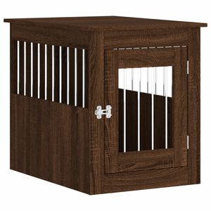 vidaXL Meuble de cage pour chiens ch&ecirc;ne marron 55x75x65 cm
