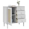 vidaXL Buffet SENJA aspect rotin blanc 80x40x80 cm bois massif de pin