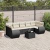vidaXL Salon de jardin 8 pcs avec coussins noir r&eacute;sine tress&eacute;e