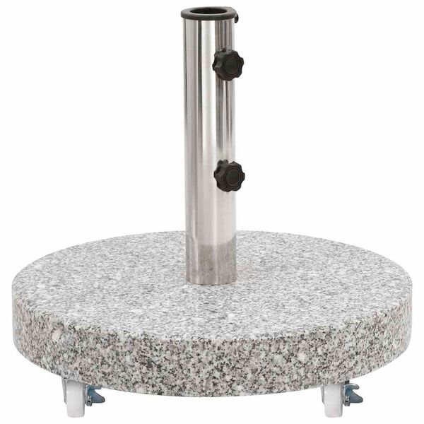 vidaXL Socle de parasol Granite 30 kg Rond Gris