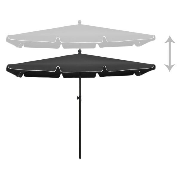 vidaXL Parasol de jardin avec mât 210x140 cm Anthracite