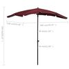 vidaXL Parasol de jardin avec mât 200x130 cm rouge bordeaux
