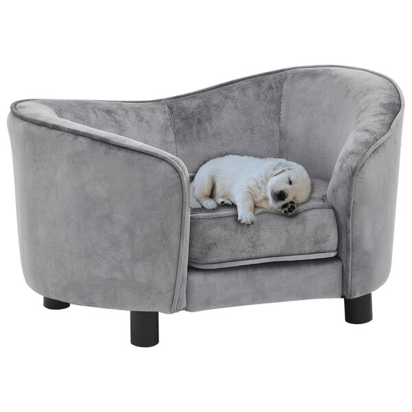 vidaXL Canapé pour chien Gris 69x49x40 cm Peluche