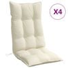 vidaXL Coussins de chaise &agrave; dossier haut lot de 4 cr&egrave;me tissu oxford