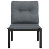 vidaXL Chaise de jardin avec coussins noir/gris r&eacute;sine tress&eacute;e