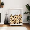 vidaXL Porte-bûches avec roulettes blanc 76,5x40x108cm bois massif pin