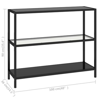 vidaXL Étagère transparent et noir 100x36x90 cm verre trempé