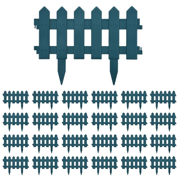 vidaXL Bordures de pelouse 25 pcs Vert 10 m PP