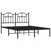 vidaXL Cadre de lit métal sans matelas avec tête de lit noir 135x190cm