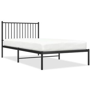 vidaXL Cadre de lit m&eacute;tal sans matelas avec t&ecirc;te de lit noir 100x200cm