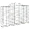 vidaXL Paniers &agrave; gabions arqu&eacute;s 3 pcs 200x30x120/140 cm Fer galvanis&eacute;