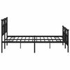 vidaXL Cadre de lit m&eacute;tal sans matelas avec pied de lit noir 150x200cm