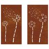vidaXL D&eacute;corations murales de jardin 2pcs 105x55 cm design de fleur
