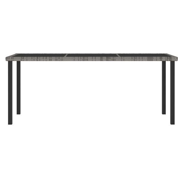 vidaXL Table &agrave; d&icirc;ner de jardin Gris 180x70x73 cm R&eacute;sine tress&eacute;e
