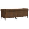 vidaXL Canapé Chesterfield 3 places marron tissu