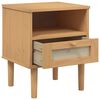 vidaXL Table de chevet SENJA aspect de rotin marron bois de pin massif