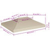 vidaXL Recouvrement de remplacement d'auvent 310 g/m&sup2; Beige 3 x 4 m