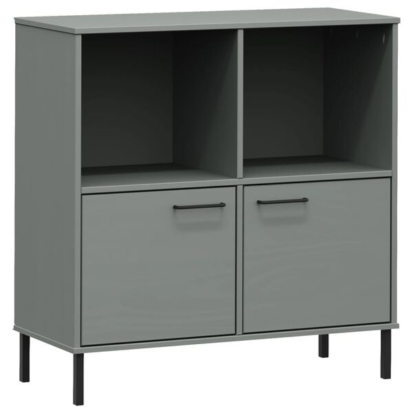 vidaXL Bibliothèque avec pieds en métal Gris 90x35x90,5 cm Bois OSLO