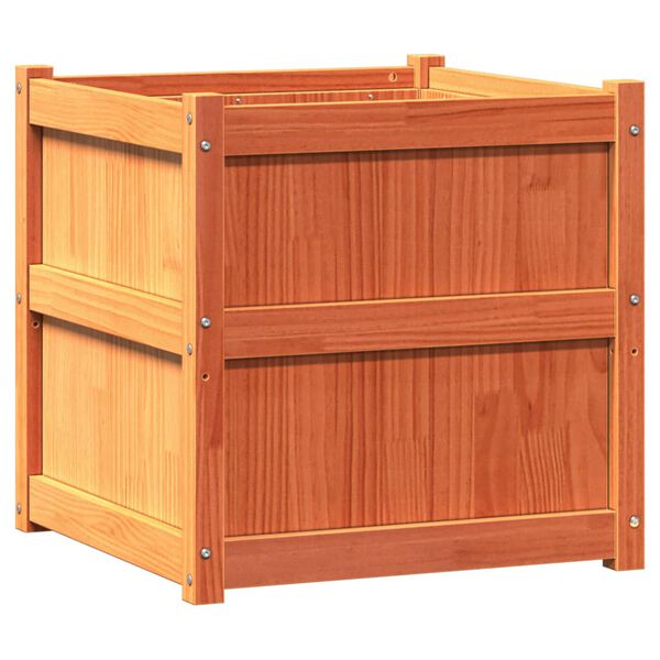 vidaXL Jardini&egrave;res 2 pcs cire marron bois de pin massif