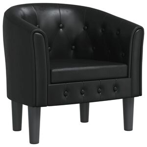 vidaXL Chaise cabriolet noir similicuir