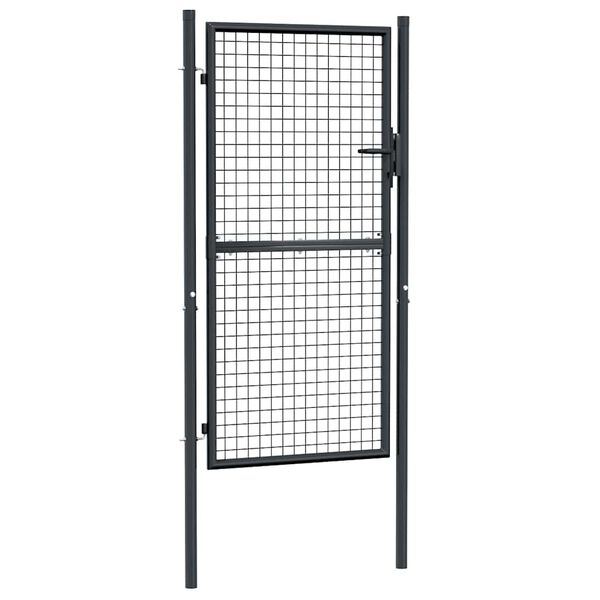 vidaXL Portail de jardin grillag&eacute; en acier galvanis&eacute; gris 100 x 175 cm