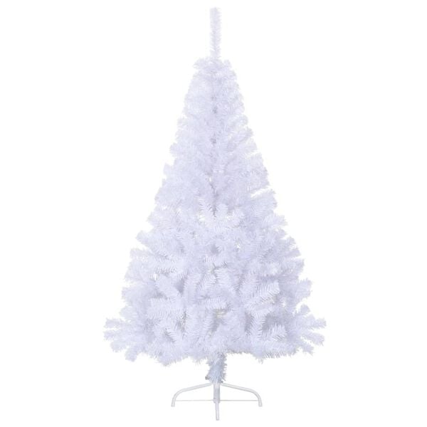 vidaXL Sapin de No&euml;l artificiel moiti&eacute; avec support blanc 150 cm PVC